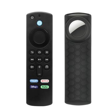 2-i-1 Amazon Fire TV Stick 4K (3:e) / AirTag silikonöverdrag - Svart