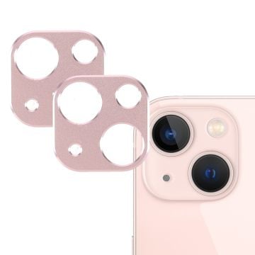 2Pcs iPhone 13 Mini / 13 aluminiumlegering + härdat glas kameralinsskydd - Roséguld