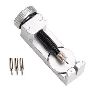 Metal strap link pin remover repair tool with extra pins - Silver