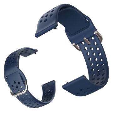 Silicone Watchband for Amazfit Youth and Huawei Watch GT 2 42mm - Dark Blue