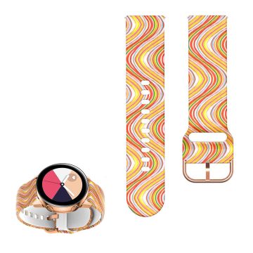 22mm Universal cool pattern silicone watch strap - Colored Wavy Lines