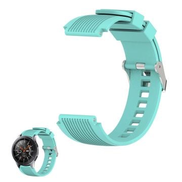 22 mm Universal line etsad klockarmband i silikon - Cyan