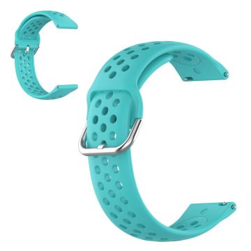 22mm Universal air hole style silicone watch strap - Cyan