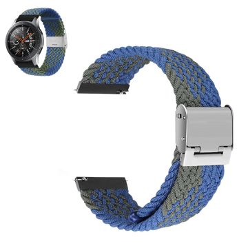 20 mm universellt elastiskt klockarmband i nylon - Blå / Blå