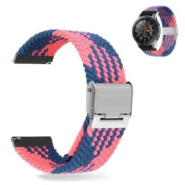 22mm Universal elastic nylon watch strap - Blue / Pink