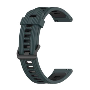 22 mm universalarmband i tvåfärgad silikon - Grön / Svart