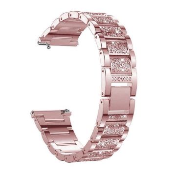 18mm Universal 3-pärlars strassdekor klockarmband - Rosa