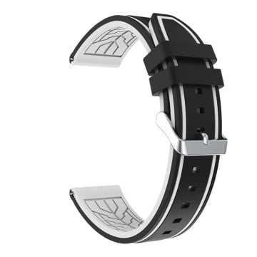 22mm Universal cool design silicone watch strap - Black White