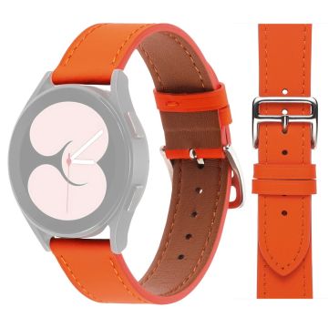 20mm Universal textured genuine leather watch strap - Orange