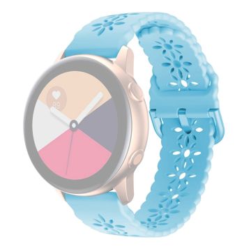 20mm Universal plum blossom silicone watch strap - Baby Blue