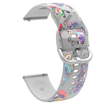 20mm Universal pattern printed silicone watch strap - Doodle