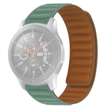 22mm Universal silicone magnetic lock watch strap - Pine Needle Green