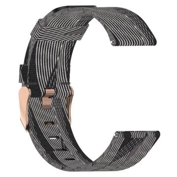 19 mm klockarmband i nylon till Haylou / Noise / Willful-klockan - Svart / Svart