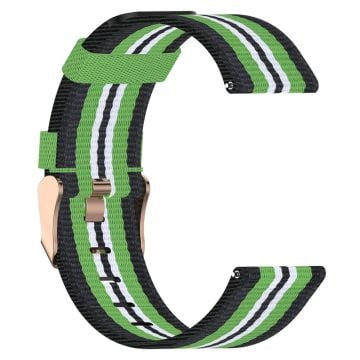 19mm nylon watch strap for Haylou / Noise / Willful watch - Black / Lime