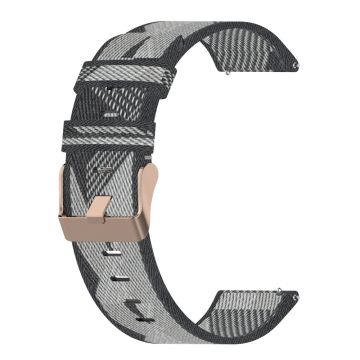 18mm Universal nylon watch strap - Grey Stripe