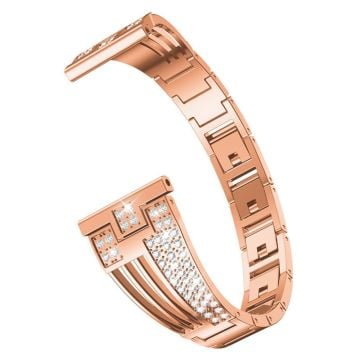 22 mm universal klockarmband med strassdekor - Roséguld