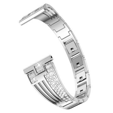 22 mm universal klockarmband med strassdekor - Silver