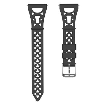 22mm Universal tower design silicone watch strap - Black