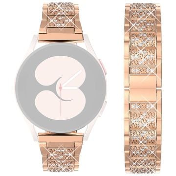 22mm Universal rhinestone décor watch strap - Rose Gold