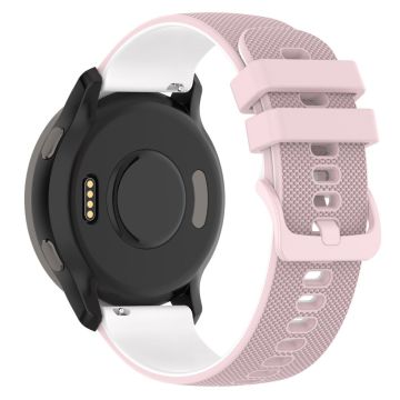 22 mm universellt dubbelfärgat klockarmband i silikon - Rosa / Vit