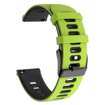 20 mm universellt dubbelfärgat klockarmband i silikon - Lime / Svart