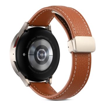 20mm Universal genuine leather watch strap - Brown