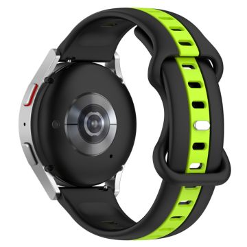 22mm Universal dual-color silicone watch strap - Black / Lime