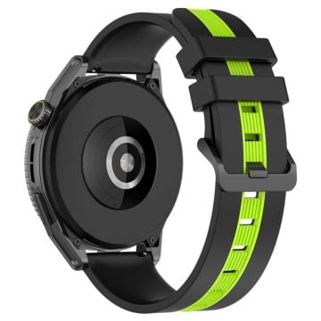 20 mm universalarmband i tvåfärgad silikon - Svart / Lime