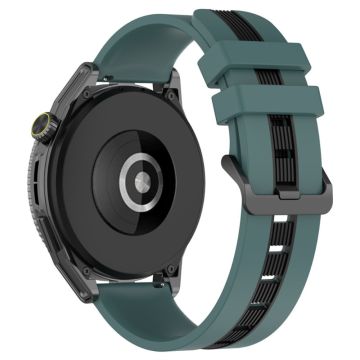 22 mm universalarmband i tvåfärgad silikon - Olivgrön / Svart