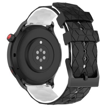 20mm Universal dual color football pattern style strap - Black / White