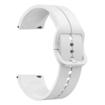 20 mm silikonarmband för Samsung- och Huawei-klockor - Vit