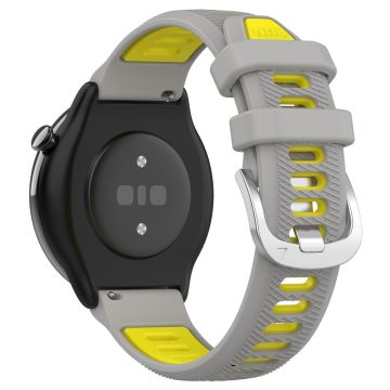 22mm Universal dual color cross strip silicone strap - Grey / Yellow