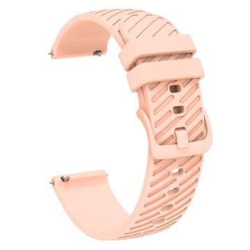 22 mm universellt silikonband med texturmönster - Rosa