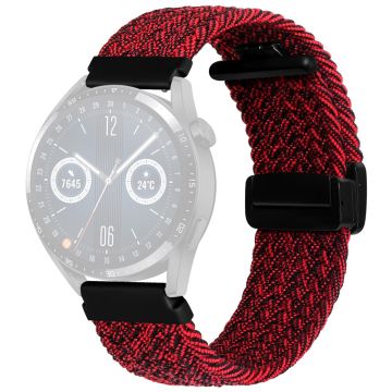 22mm Universal nylon braid style strap - Black / Red