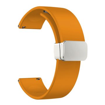 22mm Universal simple silicone strap with silver buckle - Yellow