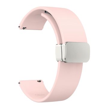 22 mm Universal enkelt silikonband med silverspänne - Rosa