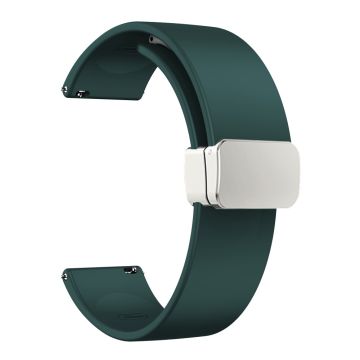 22 mm Universal enkelt silikonband med silverspänne - Officiell Grön