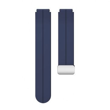 18mm Universal silicone strap with silver buckle - Midnight Blue