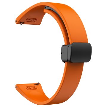 20 mm universellt silikonarmband med svart spänne - Orange