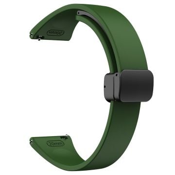 20 mm universellt silikonarmband med svart spänne - Militärgrön