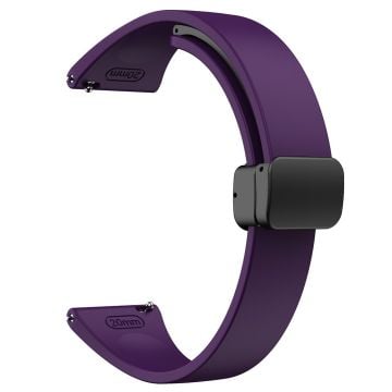 20mm Universal silicone strap with black buckle - Dark Purple