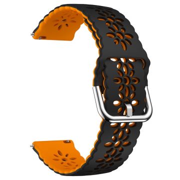 20mm Universal dual color blossom hollow strap - Black+Orange