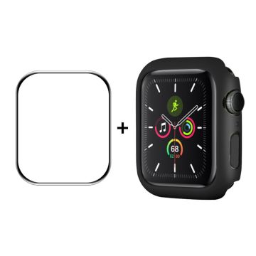 ENKAY Apple Watch (41mm) cover with tempered glass screen protector - Black