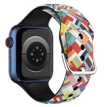 Apple Watch (41mm) IML färgstarkt mönster klockarmband i silikon - Färgglada Rutnät