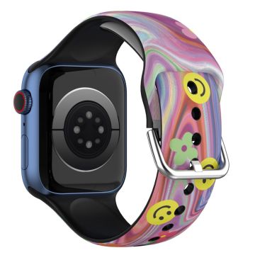 Apple Watch (41mm) IML färgstarkt mönster klockarmband i silikon - Leende