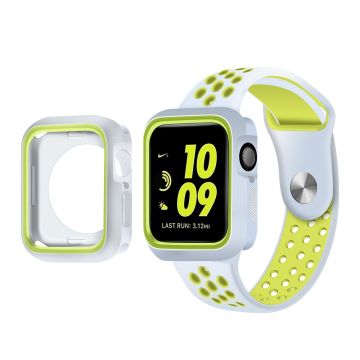 Apple Watch (41 mm) TPU-skal i två färger + klockarmband - Vit / Grön