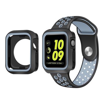 Apple Watch (41 mm) TPU-skal i två färger + klockarmband - Grå / Blå