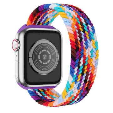 Apple Watch (41 mm) elastiskt klockarmband - Regnbåge / Storlek: L