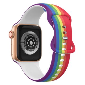 Apple Watch (41mm) klockarmband i silikon i designstil - Regnbåge