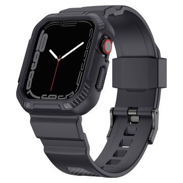 Apple Watch (41 mm) kolfiberfodral med klockarmband - Mörkgrå